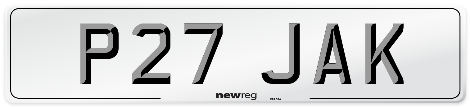 P27 JAK Front Number Plate