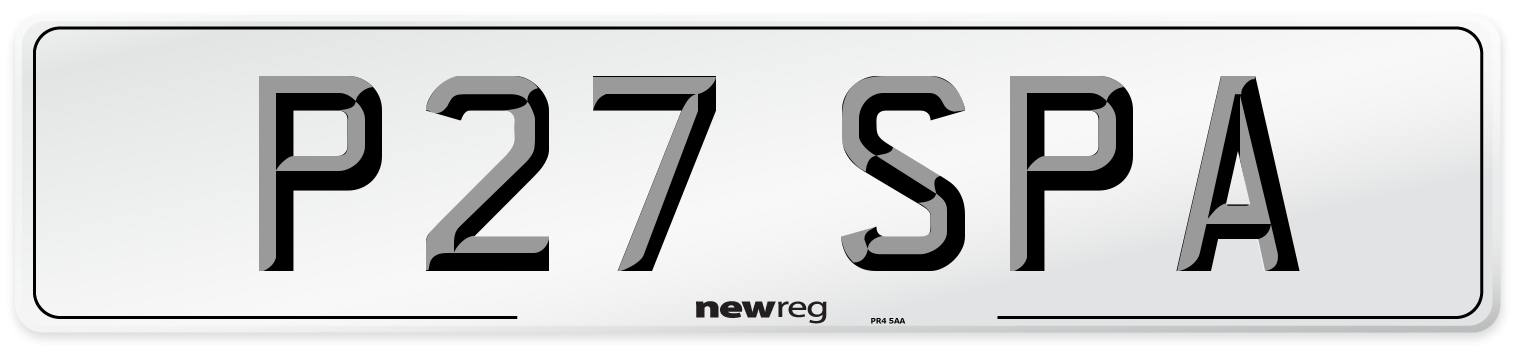 P27 SPA Front Number Plate