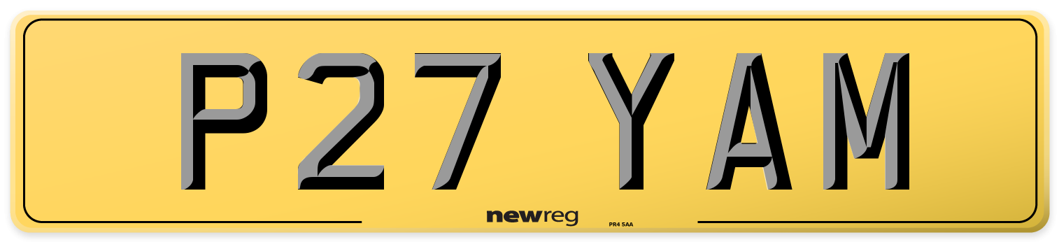 P27 YAM Rear Number Plate