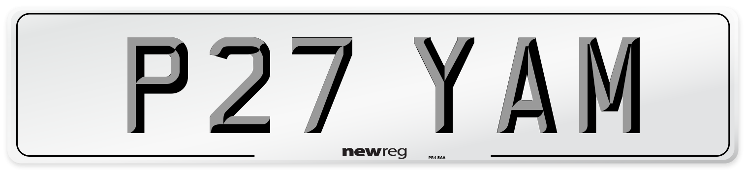 P27 YAM Front Number Plate