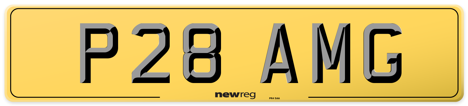 P28 AMG Rear Number Plate