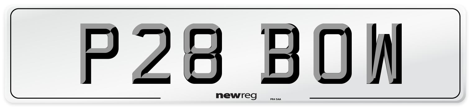 P28 BOW Front Number Plate