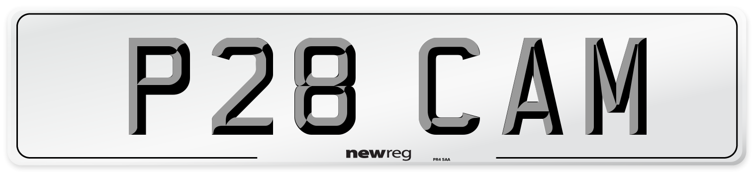 P28 CAM Front Number Plate
