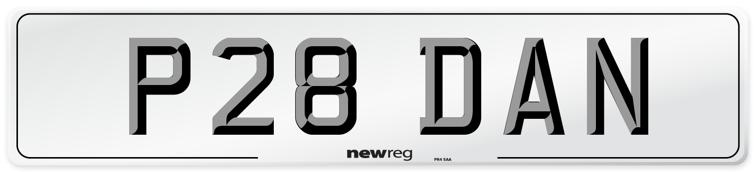 P28 DAN Front Number Plate