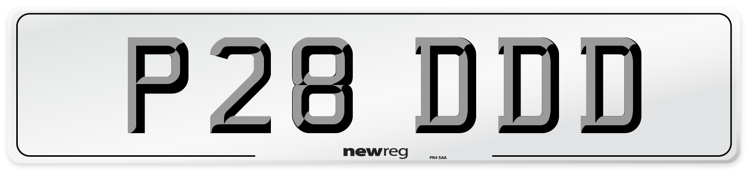 P28 DDD Front Number Plate