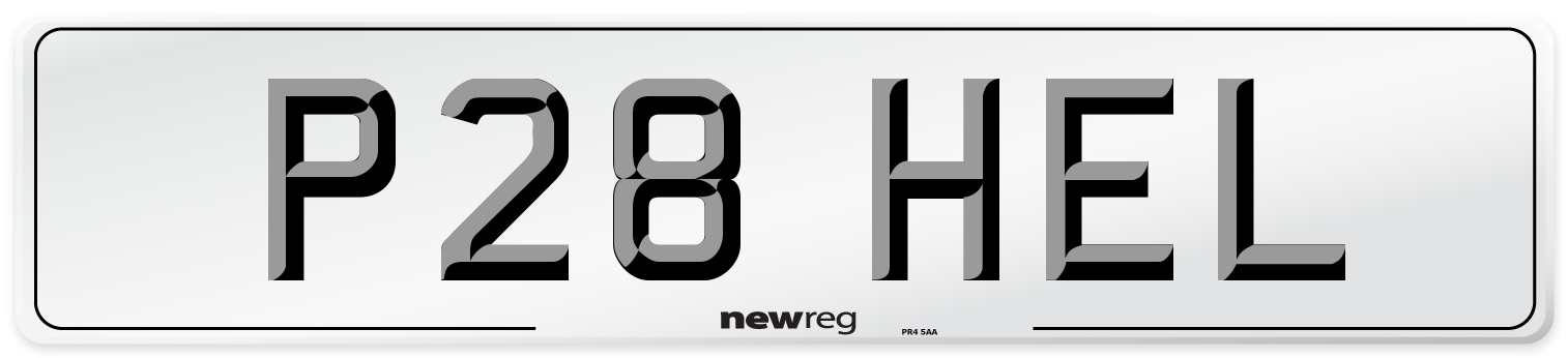 P28 HEL Front Number Plate