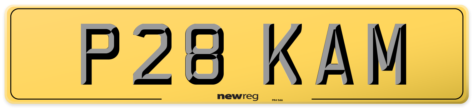 P28 KAM Rear Number Plate
