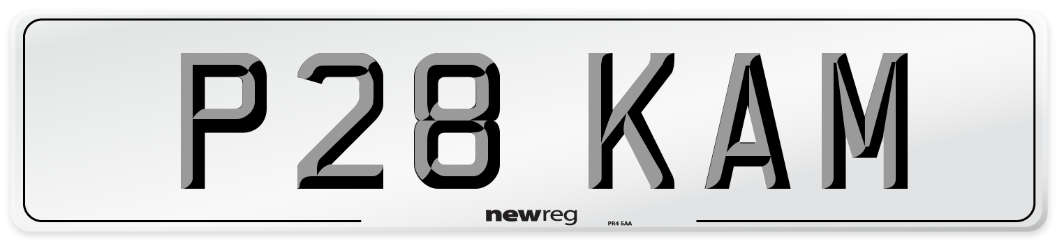 P28 KAM Front Number Plate