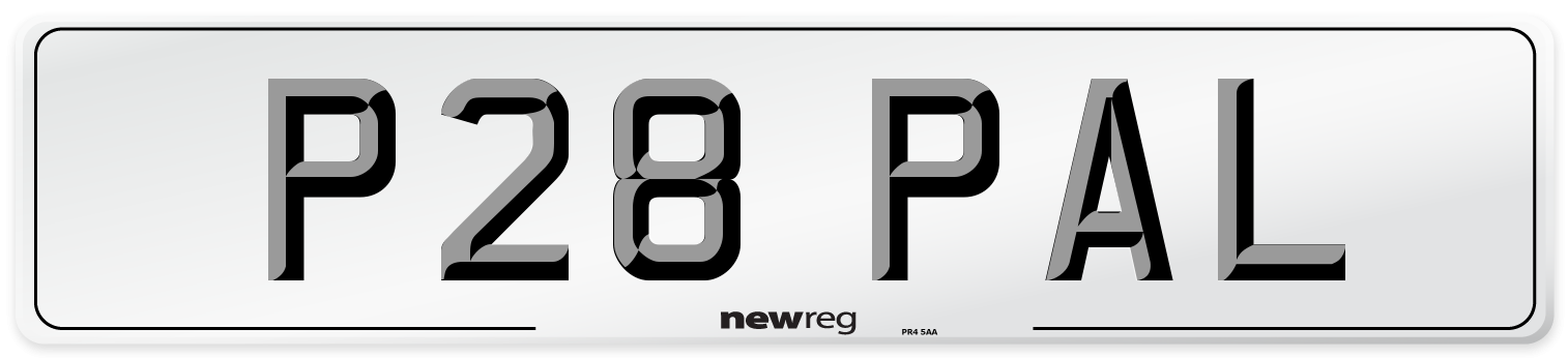 P28 PAL Front Number Plate