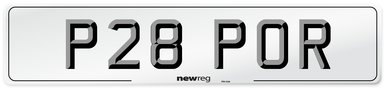 P28 POR Front Number Plate