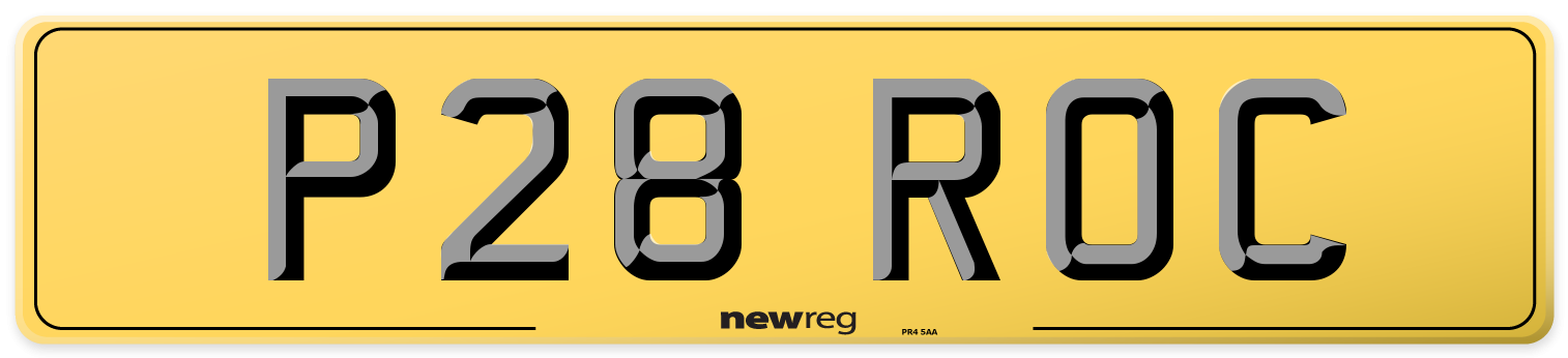 P28 ROC Rear Number Plate