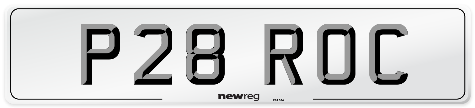 P28 ROC Front Number Plate