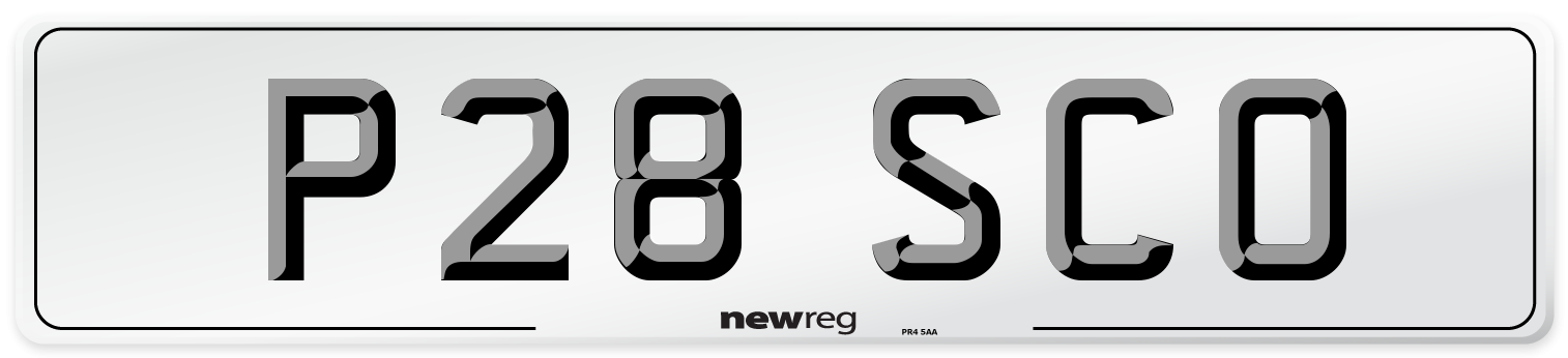 P28 SCO Front Number Plate