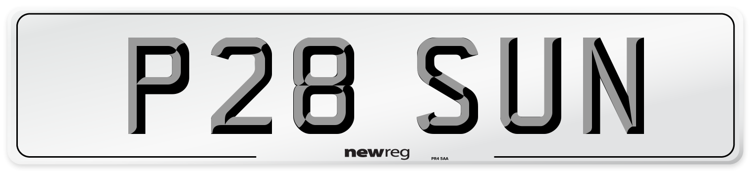 P28 SUN Front Number Plate