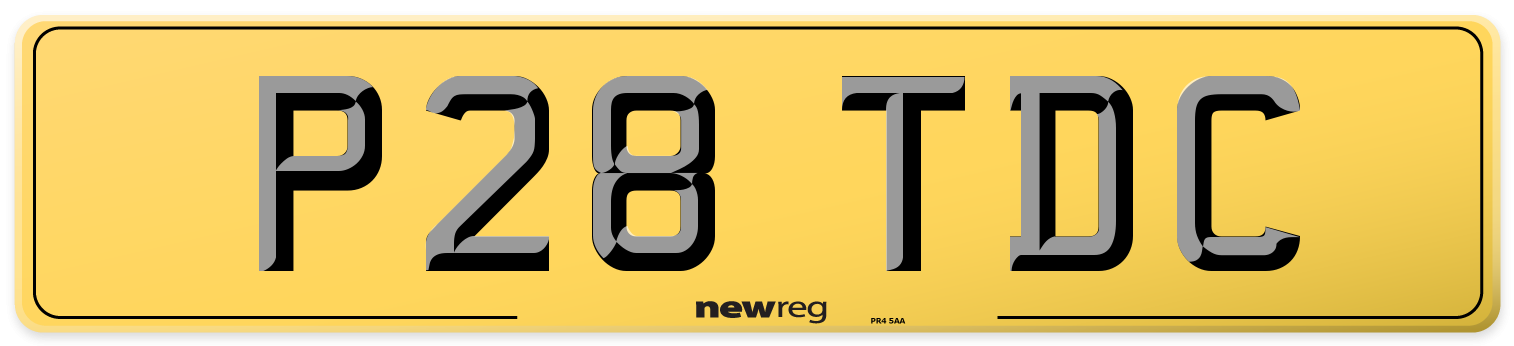 P28 TDC Rear Number Plate
