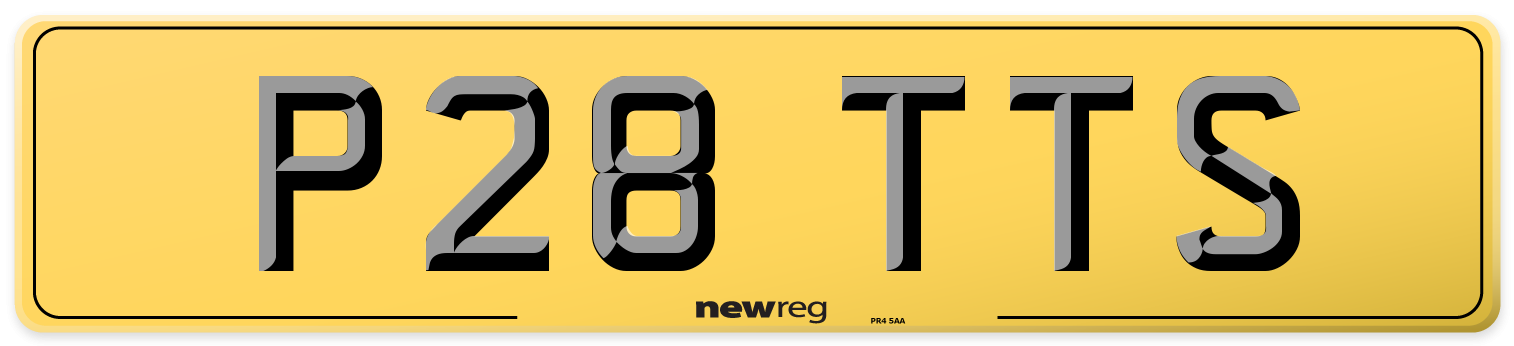 P28 TTS Rear Number Plate