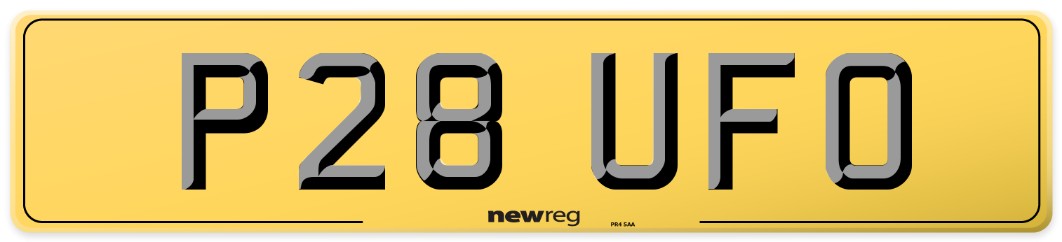 P28 UFO Rear Number Plate