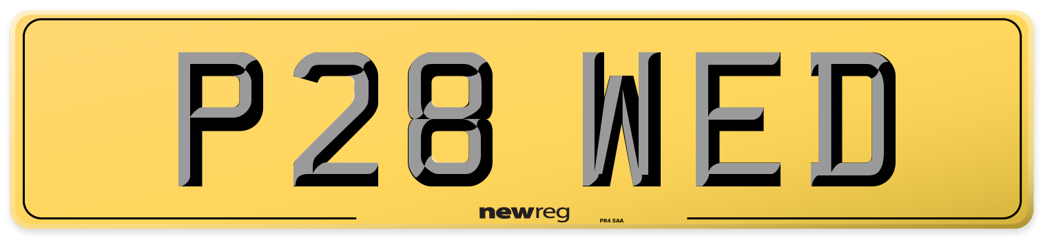 P28 WED Rear Number Plate