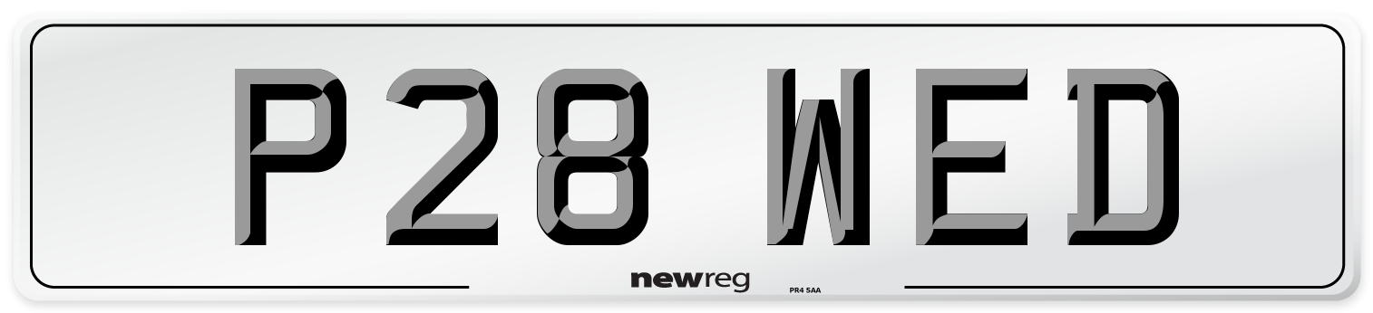 P28 WED Front Number Plate