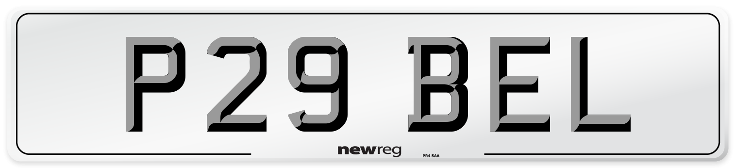 P29 BEL Front Number Plate