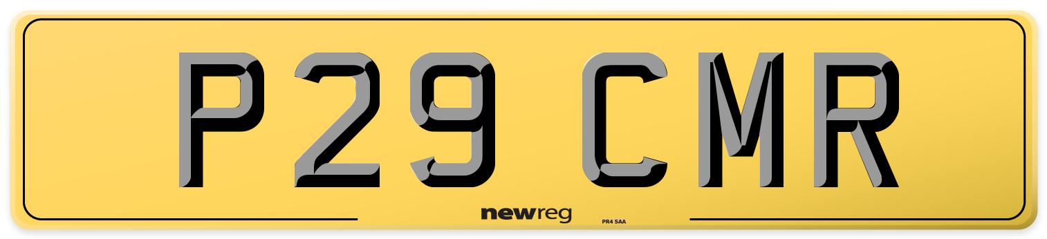 P29 CMR Rear Number Plate