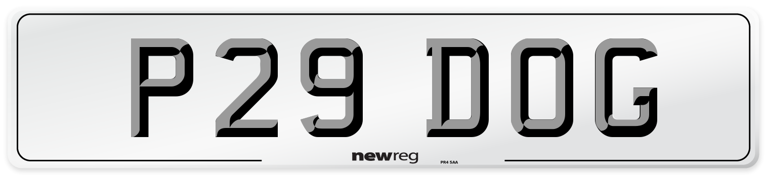 P29 DOG Front Number Plate