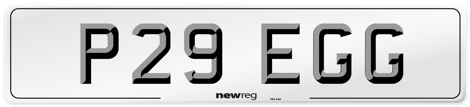P29 EGG Front Number Plate
