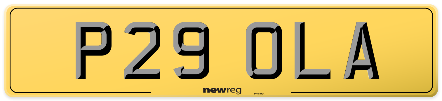 P29 OLA Rear Number Plate