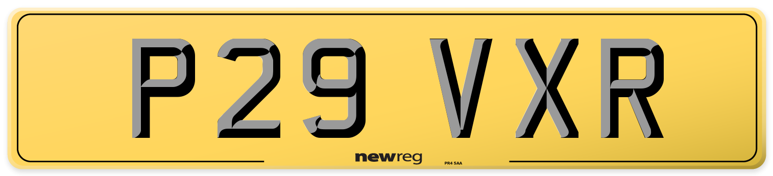 P29 VXR Rear Number Plate