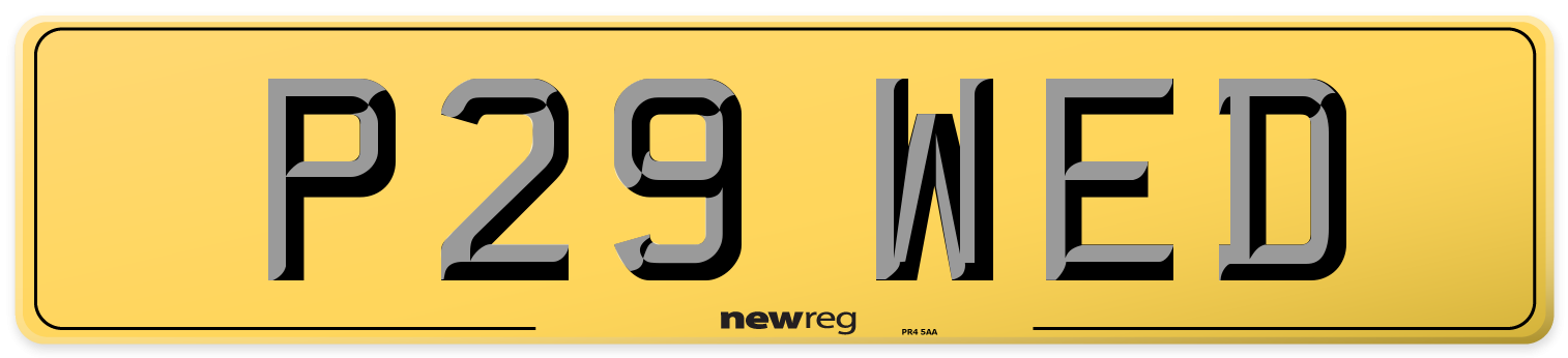 P29 WED Rear Number Plate