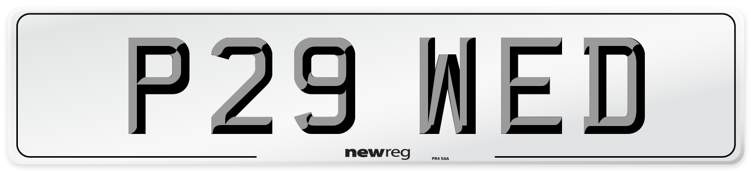 P29 WED Front Number Plate