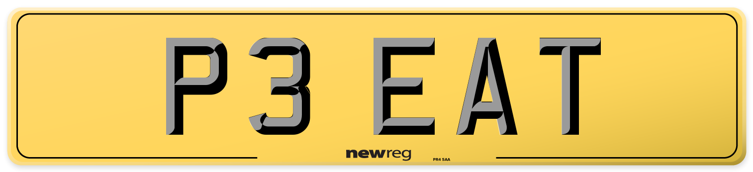 P3 EAT Rear Number Plate