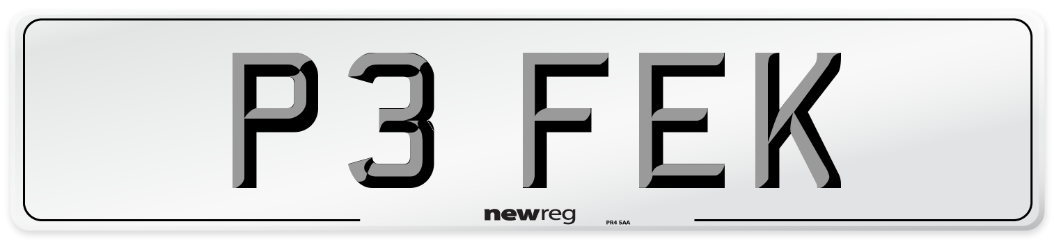 P3 FEK Front Number Plate