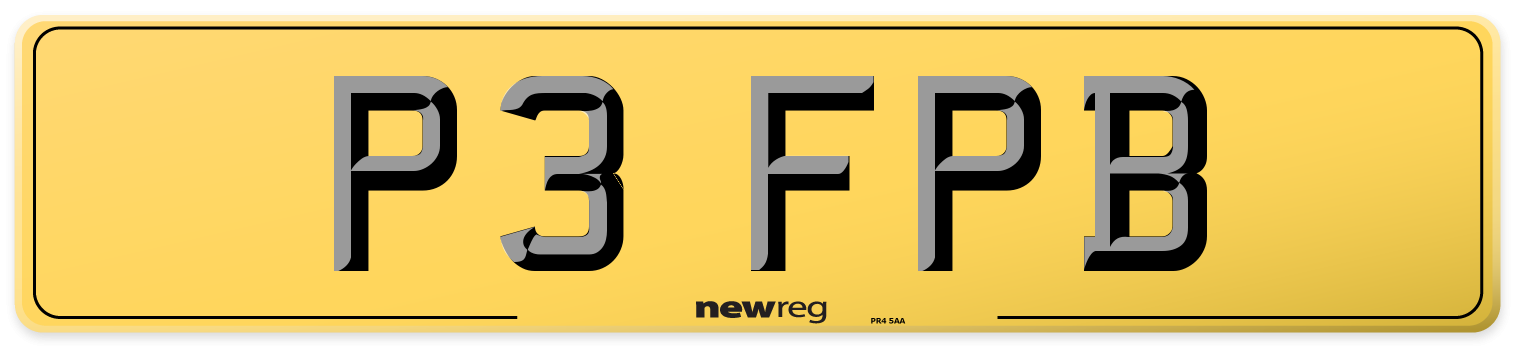 P3 FPB Rear Number Plate