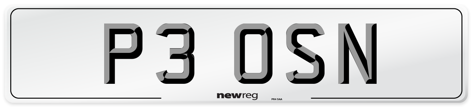 P3 OSN Front Number Plate