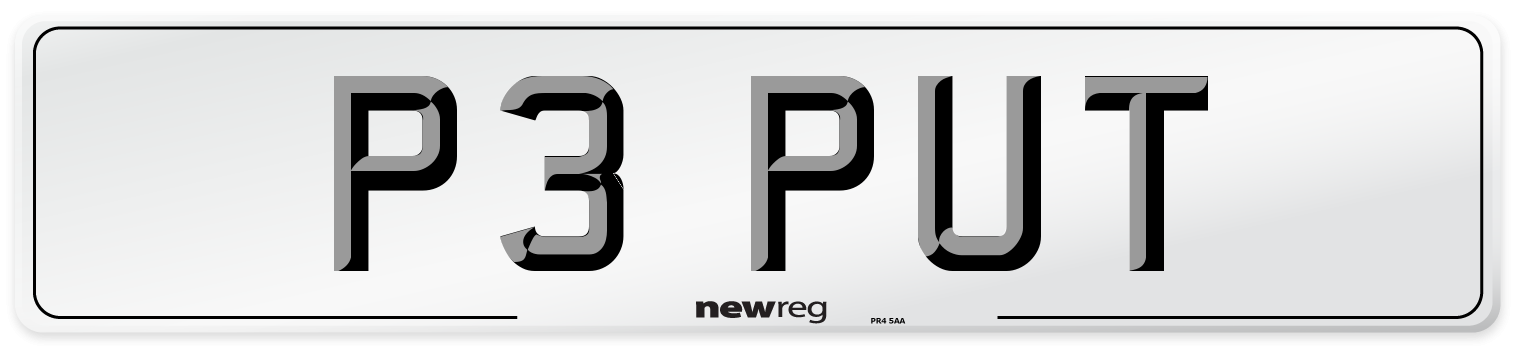 P3 PUT Front Number Plate