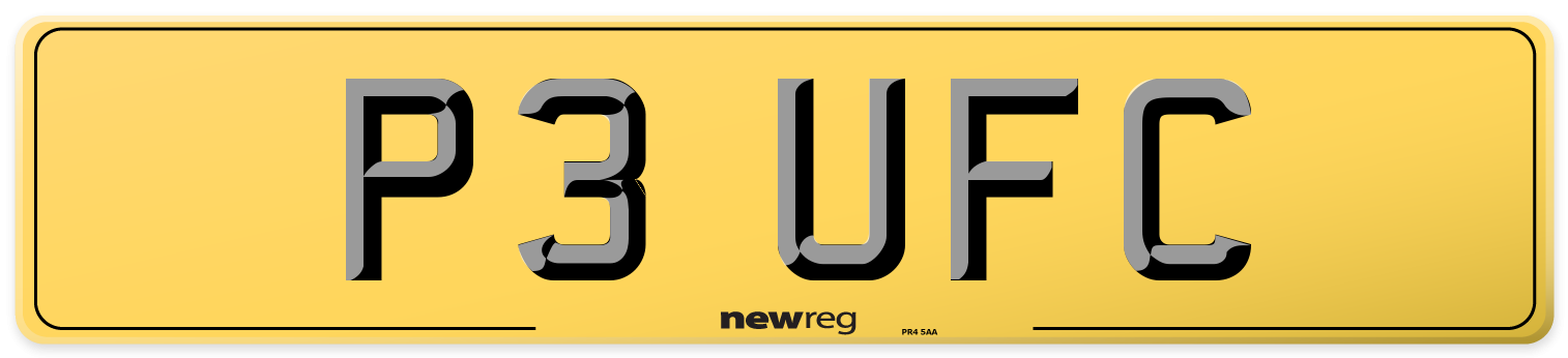 P3 UFC Rear Number Plate