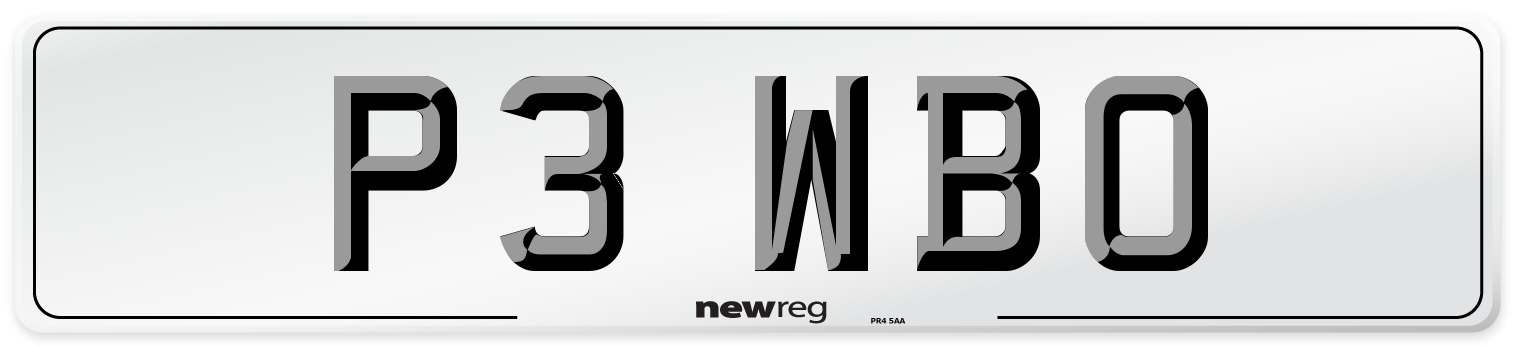 P3 WBO Front Number Plate