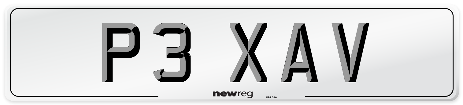 P3 XAV Front Number Plate