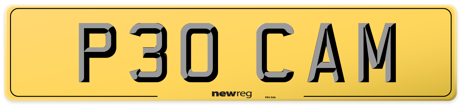 P30 CAM Rear Number Plate