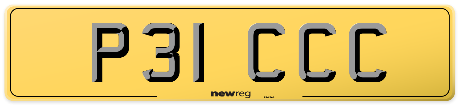P31 CCC Rear Number Plate
