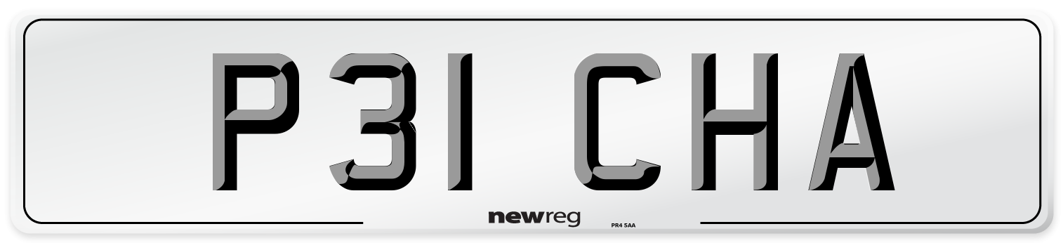 P31 CHA Front Number Plate