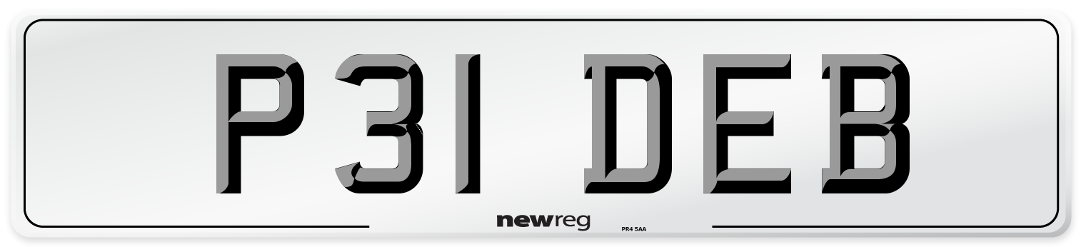 P31 DEB Front Number Plate