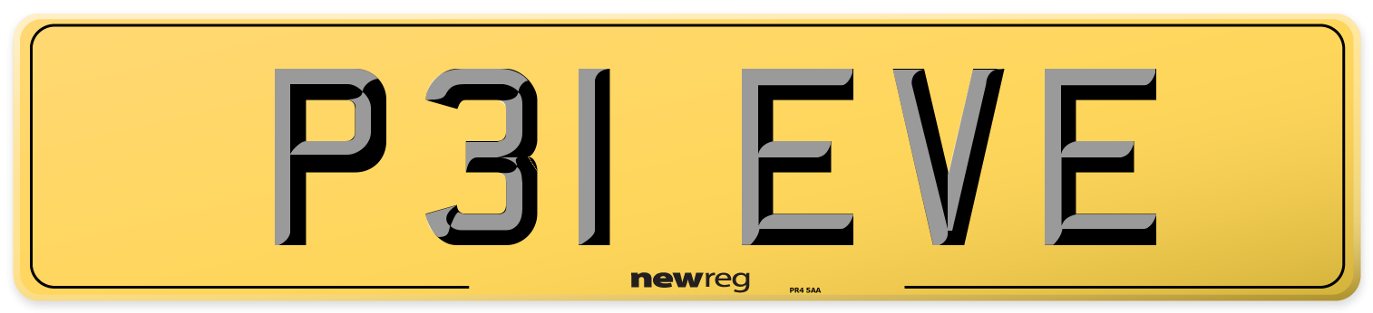 P31 EVE Rear Number Plate