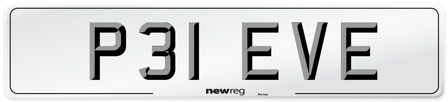 P31 EVE Front Number Plate