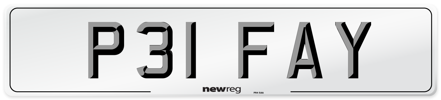 P31 FAY Front Number Plate