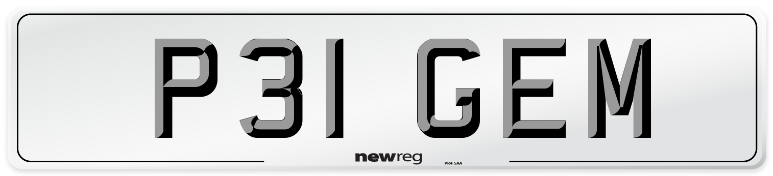P31 GEM Front Number Plate