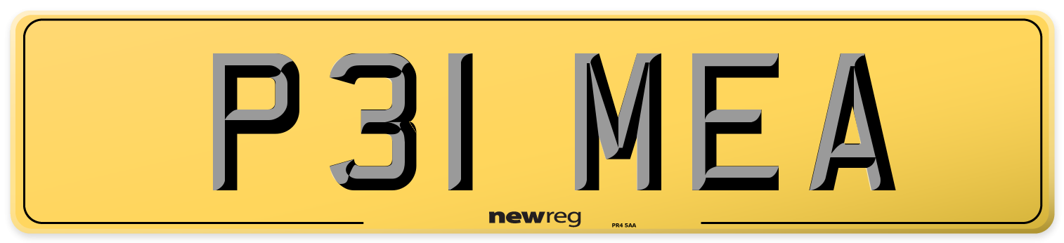 P31 MEA Rear Number Plate