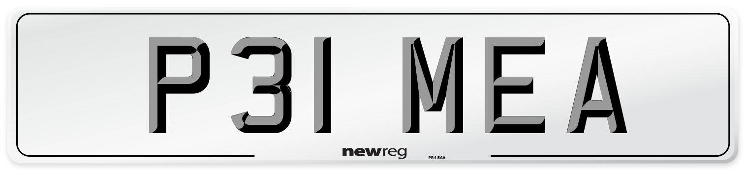 P31 MEA Front Number Plate