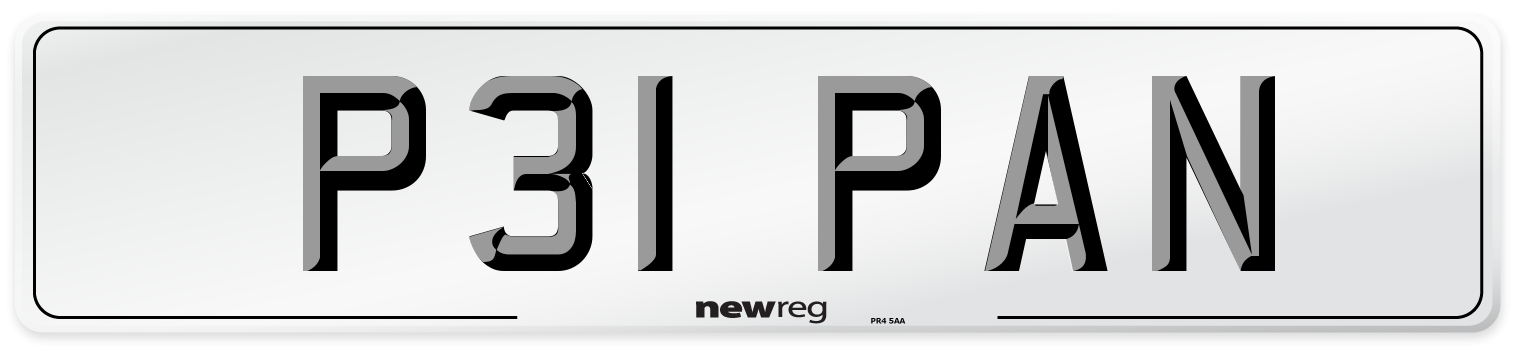 P31 PAN Front Number Plate